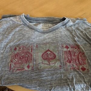 Men’s Lucky Brand Graphic Tee with Red Playing Card Print